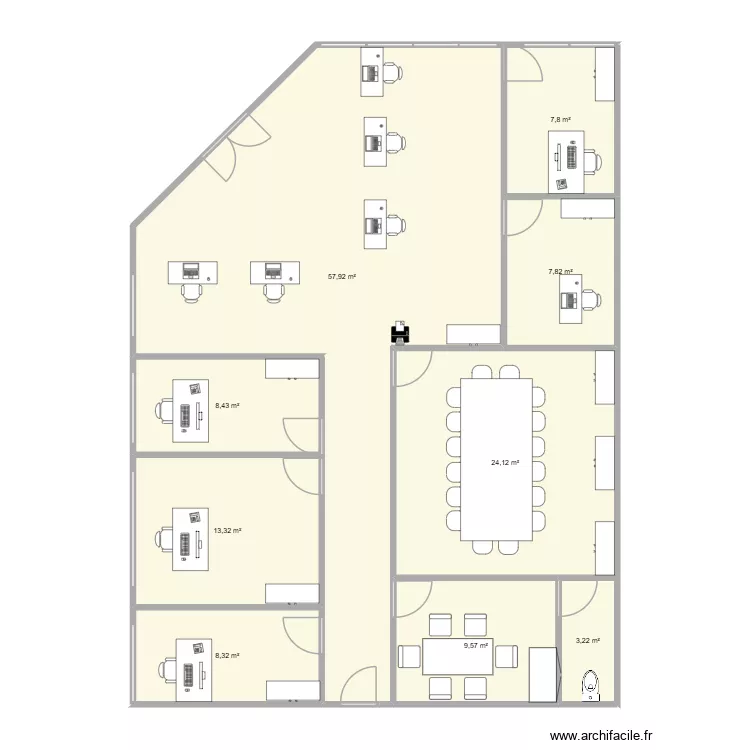agence fusion. Plan de 9 Pièces et 141 m² agence fusion. Plan de 9 Pièces et 141 m²