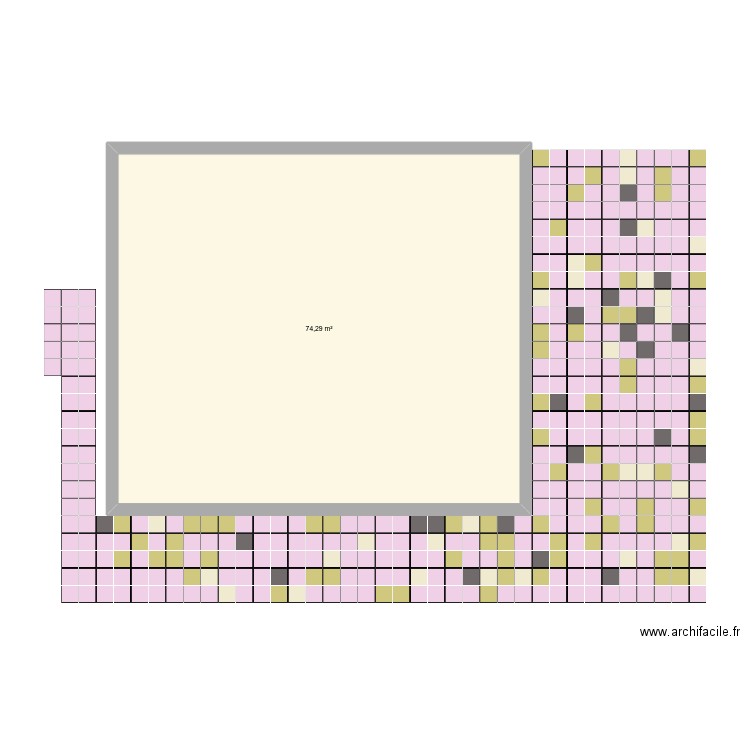 TerrasseIsa7. Plan de 1 pièce et 74 m2