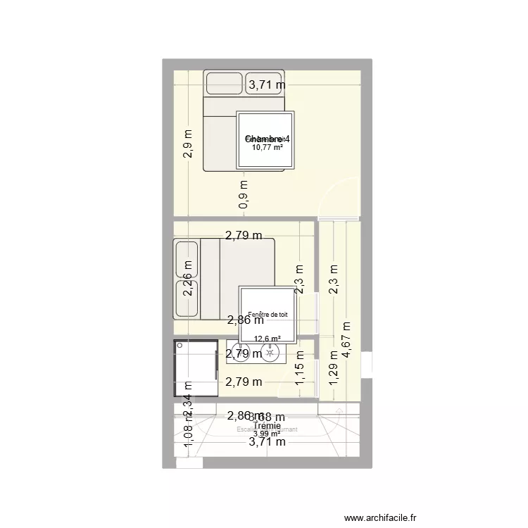 VALRAS 5. Plan de 5  et 59 m²