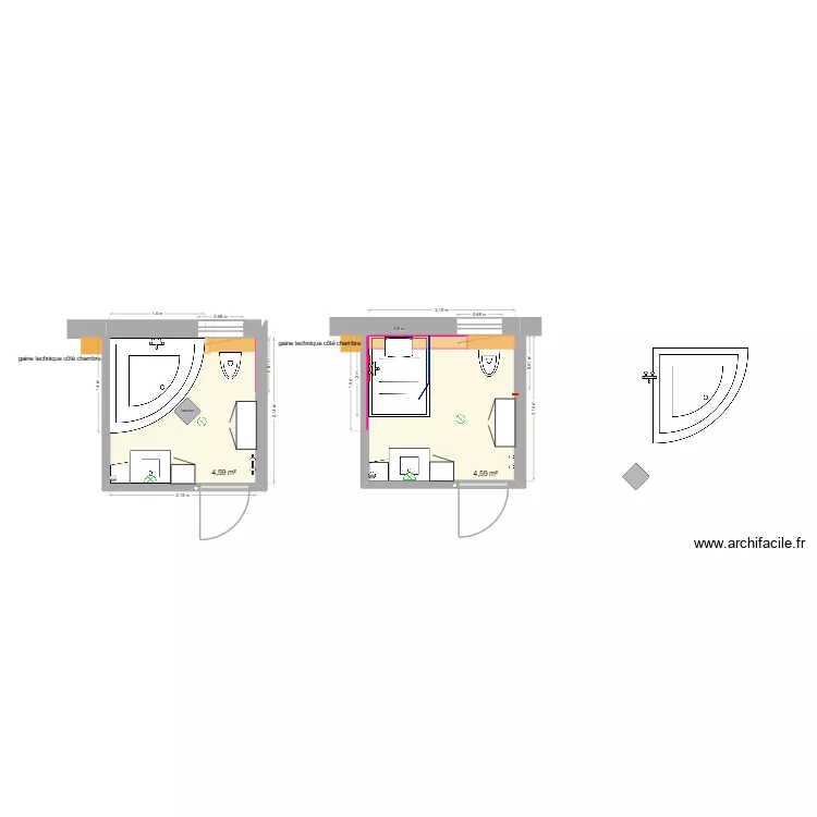 MARCHAL. Plan de 2  et 9 m²