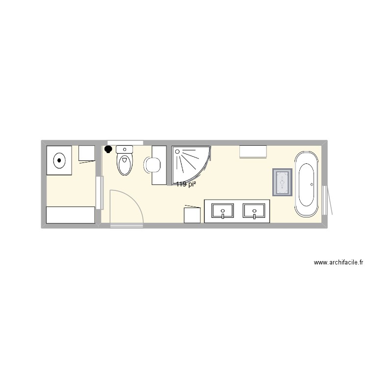 plan 1. Plan de 1 pièce et 11 m2