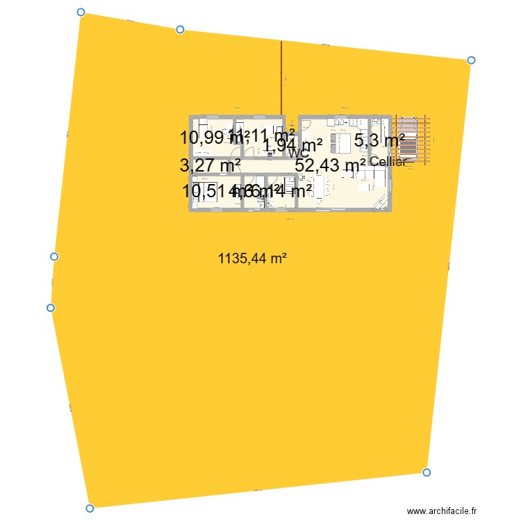 première maison. Plan de 0 pièce et 0 m2