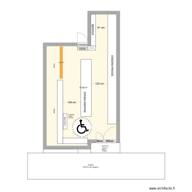 LA CIVETTE (NOAILLES). Plan de 1 pièce et 47 m2