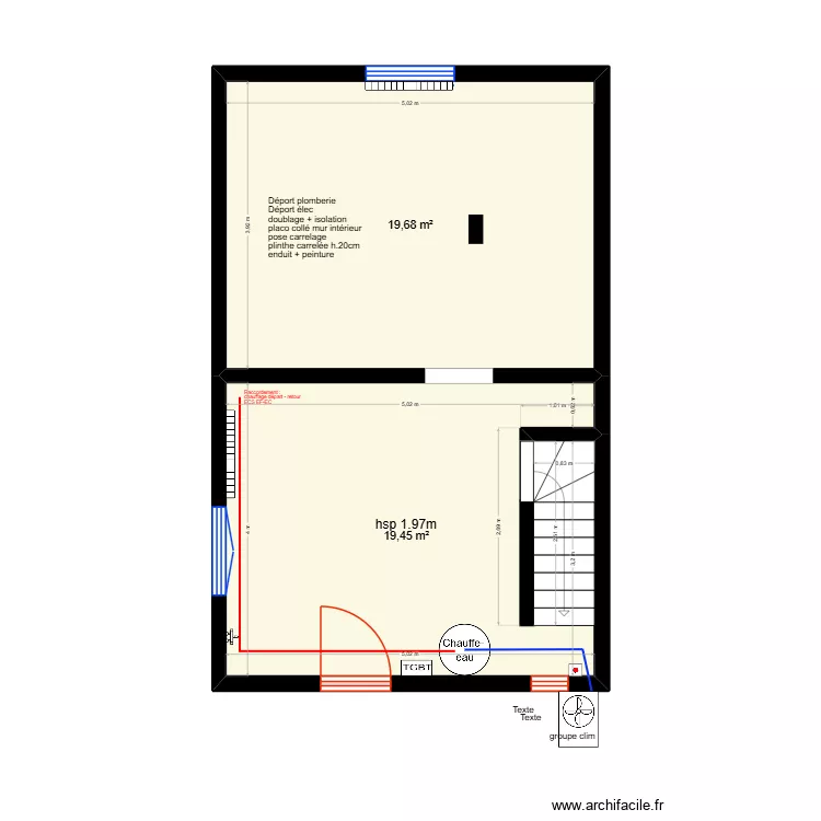 Martel - PAC air eau v2. Plan de 2  et 39 m²