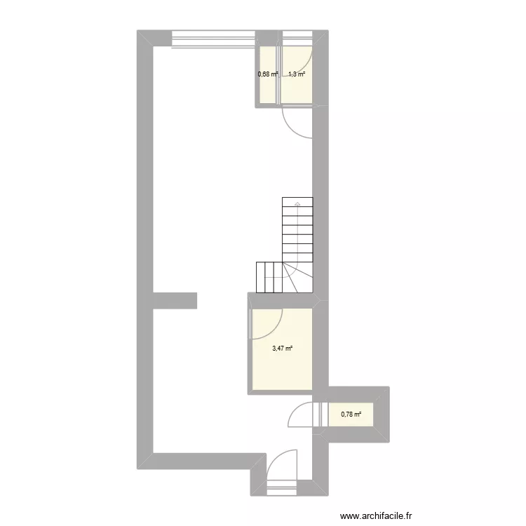 Maison14. Plan de 4  et 6 m²
