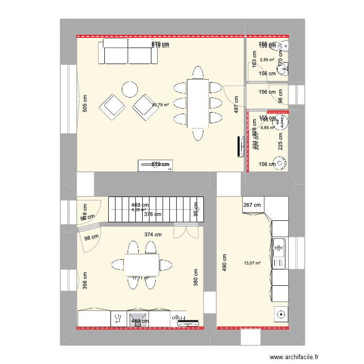 PROJET 3 PIALOT. Plan de 18 pièces et 252 m2