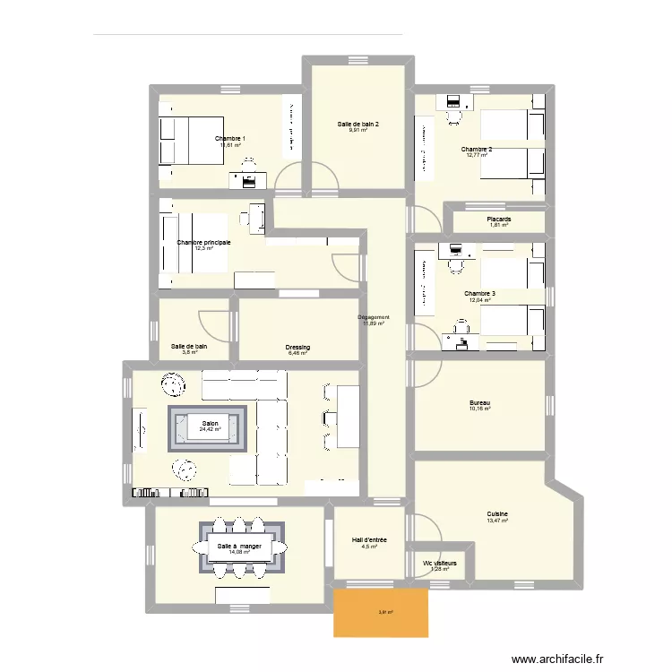 Ma maison pp 4cbres 12. Plan de 14 et 139 m² Ma maison pp 4cbres 12. Plan de 14 et 139 m²