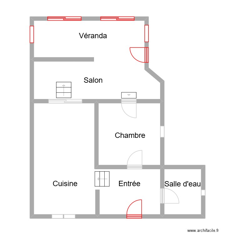 Pratcumiau_plan. Plan de 4 pièces et 70 m2
