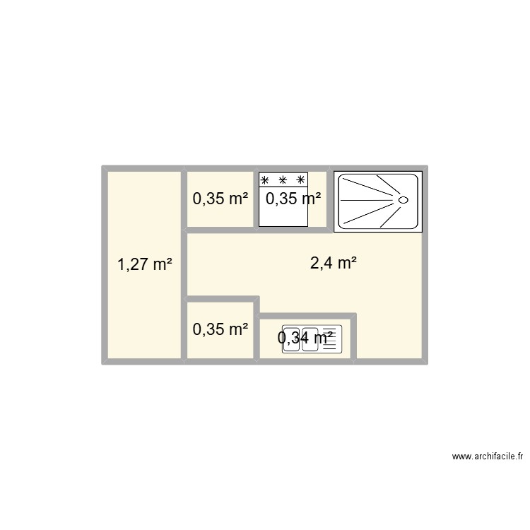 fourgon 2. Plan de 6 pièces et 5 m2