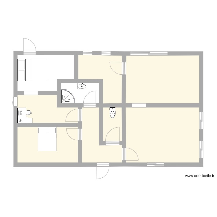 soumagne. Plan de 6 pièces et 61 m2