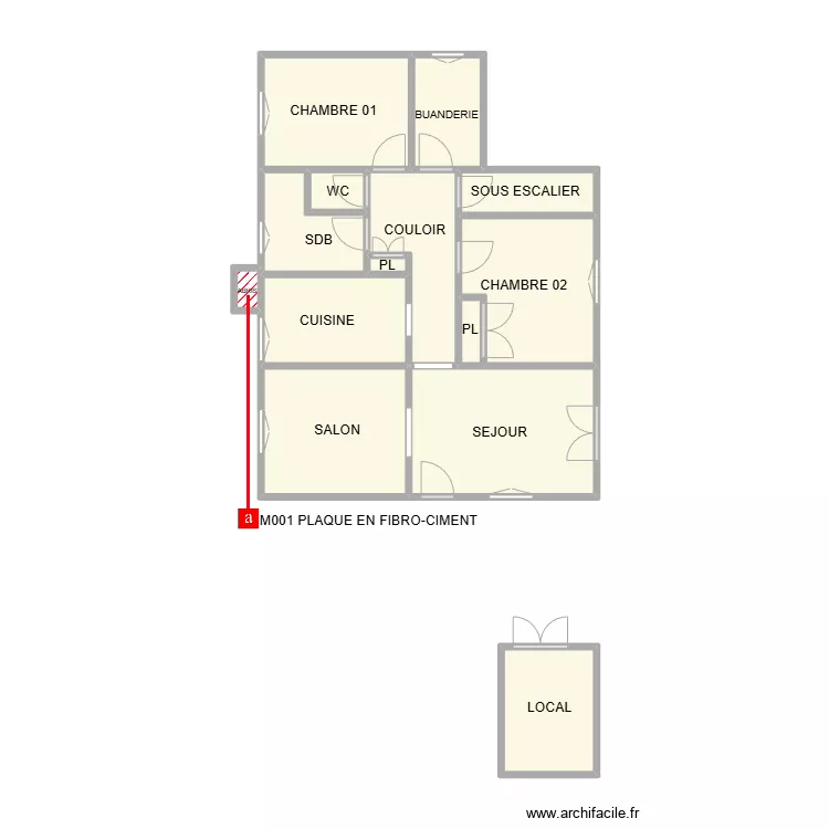 PLAN APPART RDC BOUILLARGUES. Plan de 