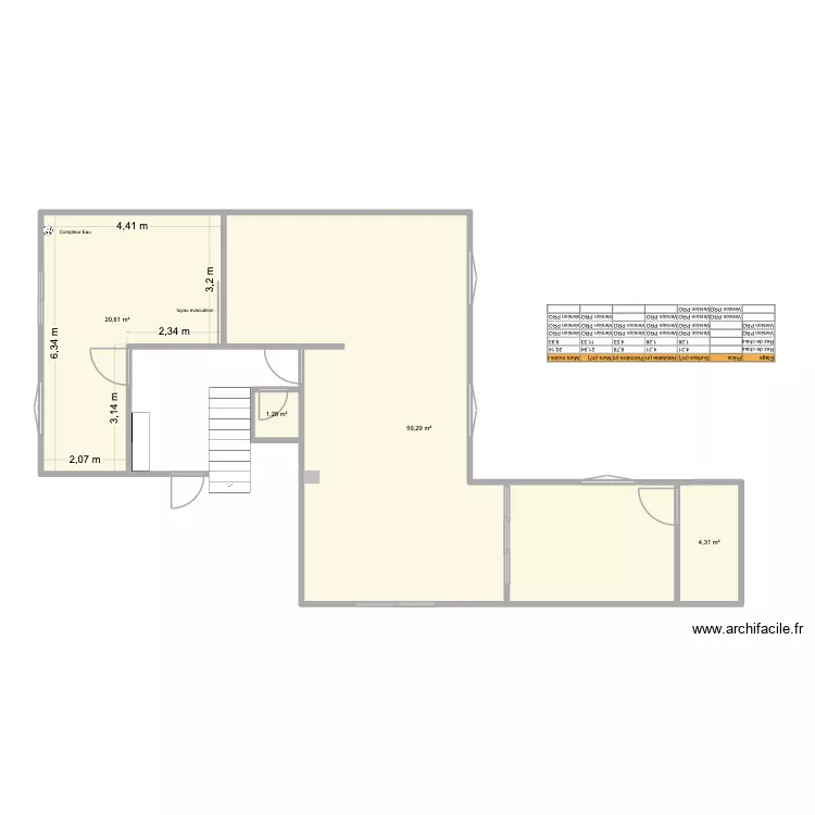 RdC3. Plan de 4  et 85 m²