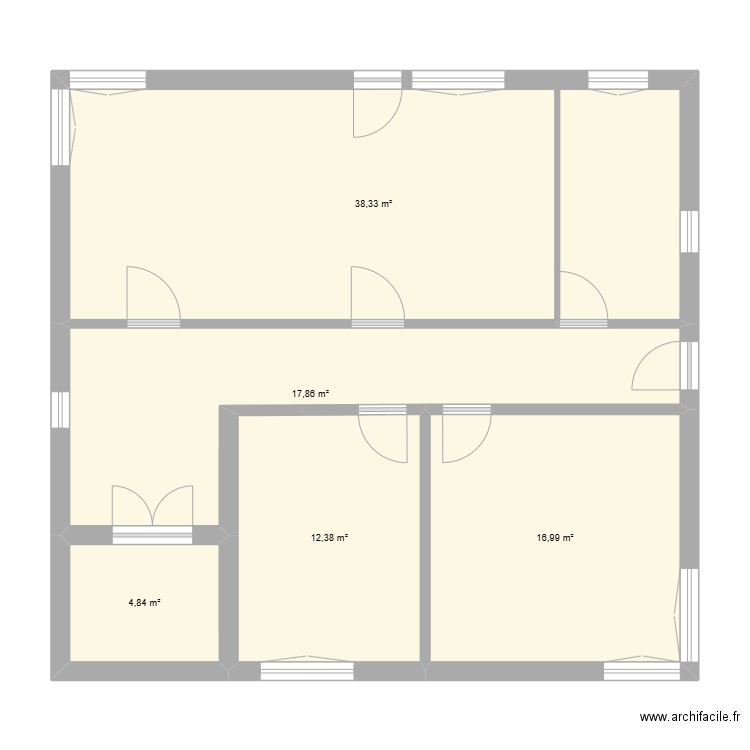 MAISON. Plan de 5 pièces et 90 m2