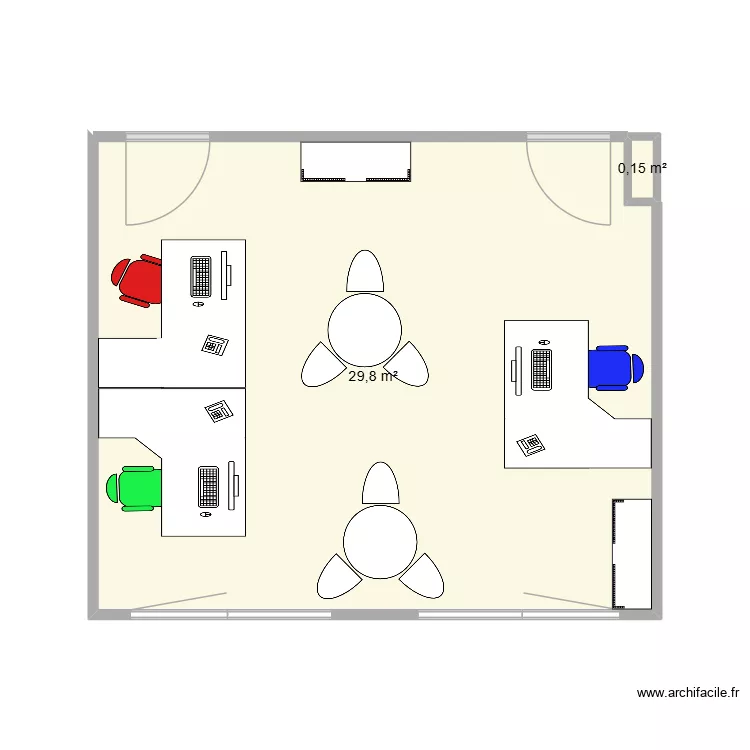 Bureaux. Plan de 2  et 30 m²