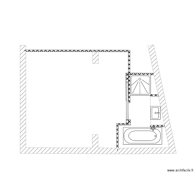 SdB 1er étage v0. Plan de 0 pièce et 0 m2