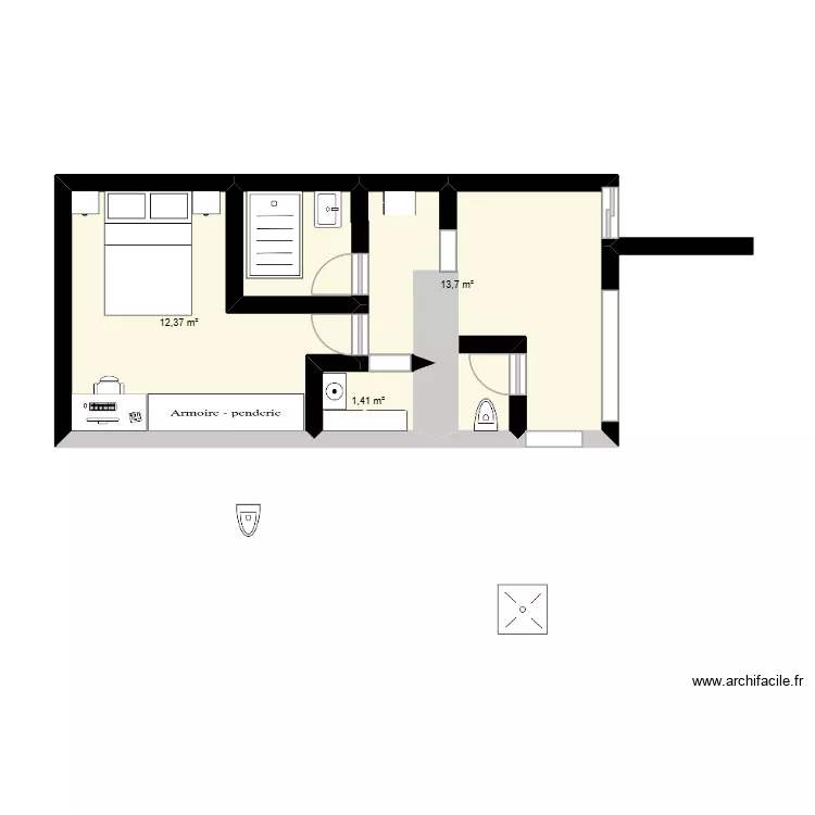 extention 2. Plan de 3  et 27 m²