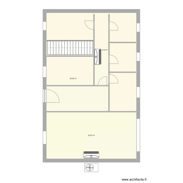 POULAIN. Plan de 3  et 107 m²