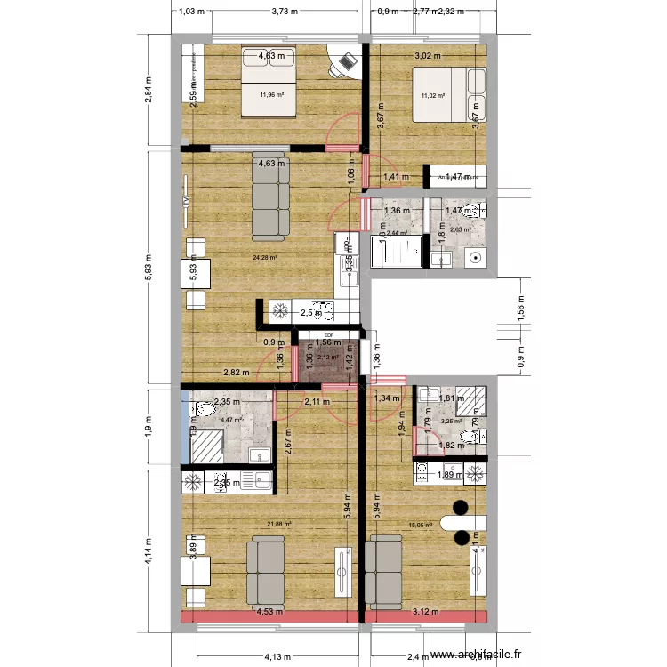 HERVE HOME_PROJET. Plan de 10 Pièces et 99 m² HERVE HOME_PROJET. Plan de 10 Pièces et 99 m²