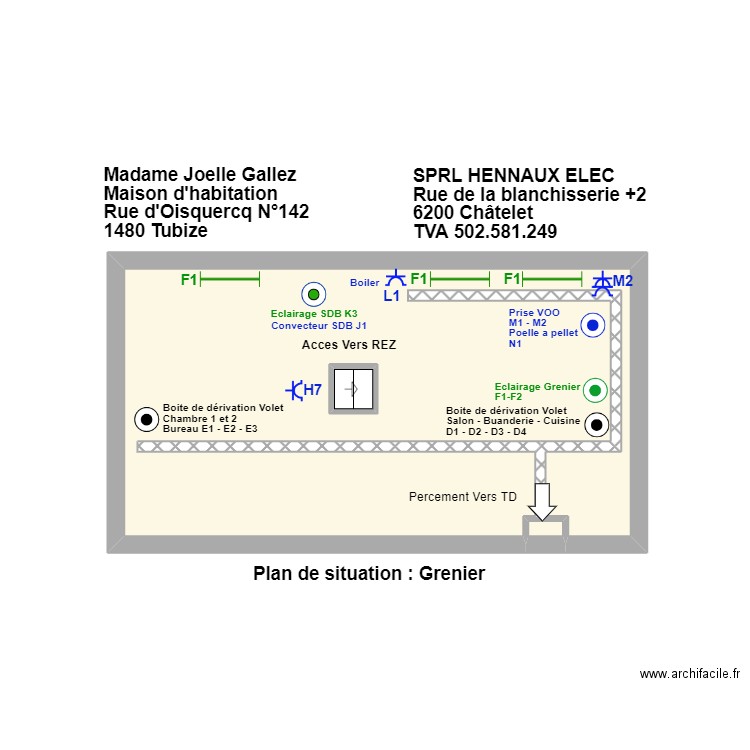 gallez2. Plan de 3 pièces et 12 m2