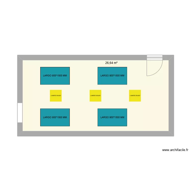BATIMENT G - SALLE R+1. Plan de 1  et 27 m²