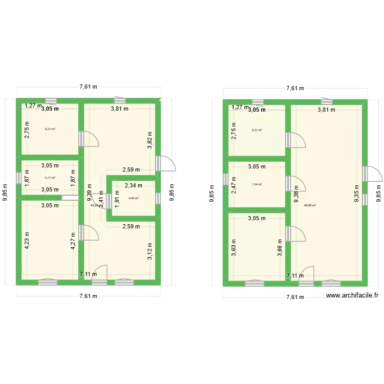 5783A-RDC. Plan de 7 et 123 m² 5783A-RDC. Plan de 7 et 123 m²