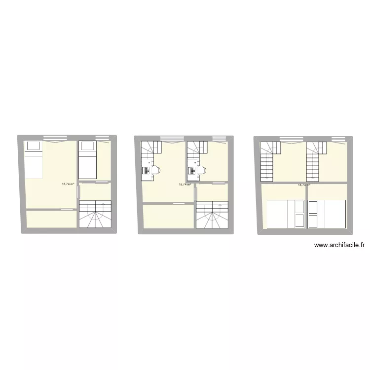 papal. Plan de 3  et 56 m²