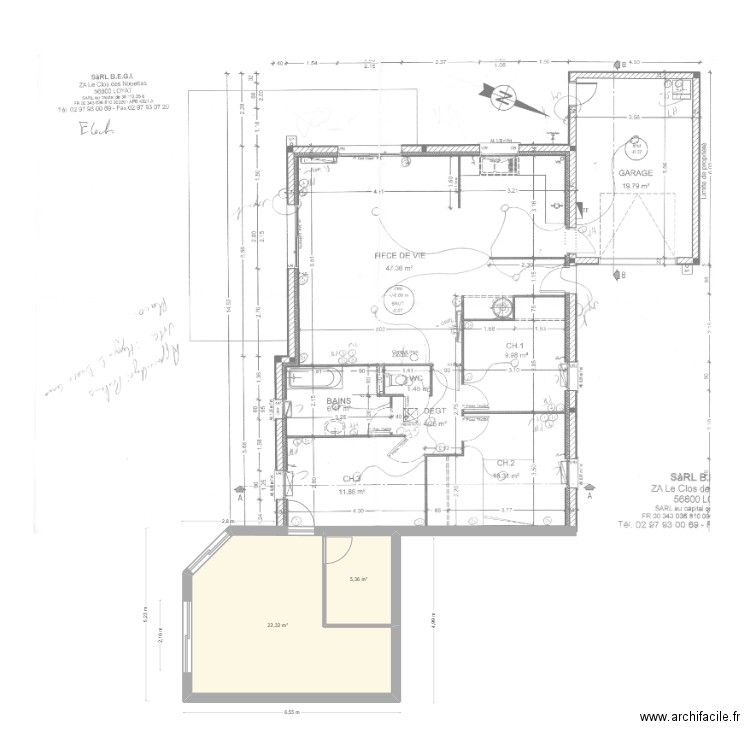 plan lea. Plan de 2 pièces et 28 m2