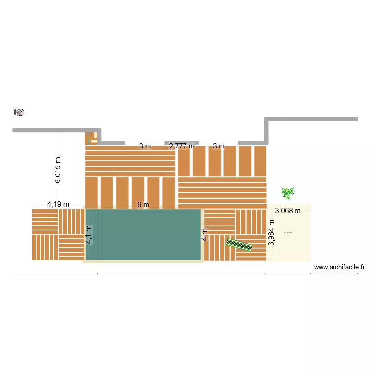 PLAN PISCINE. Plan de 1  et 12 m²