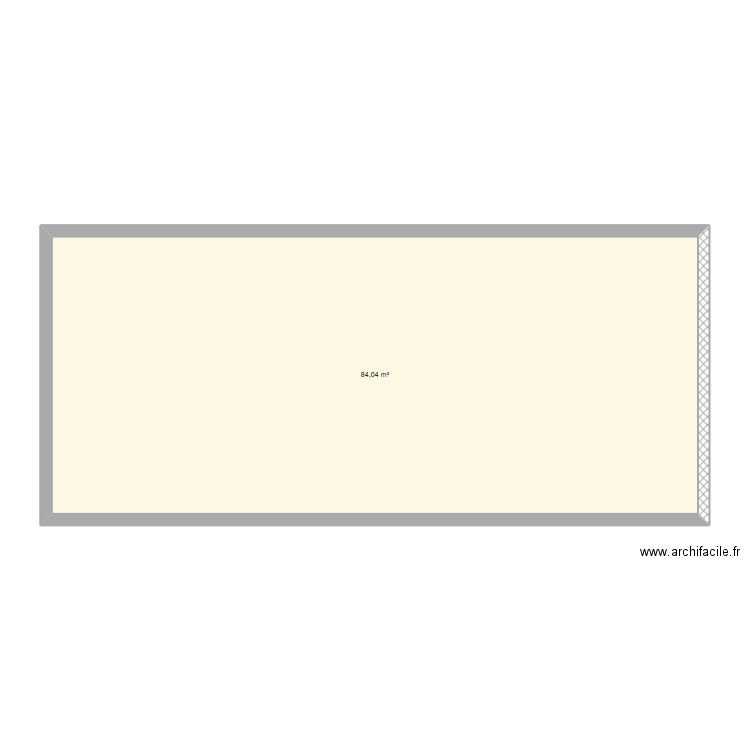 pizzeria. Plan de 1 pièce et 84 m2
