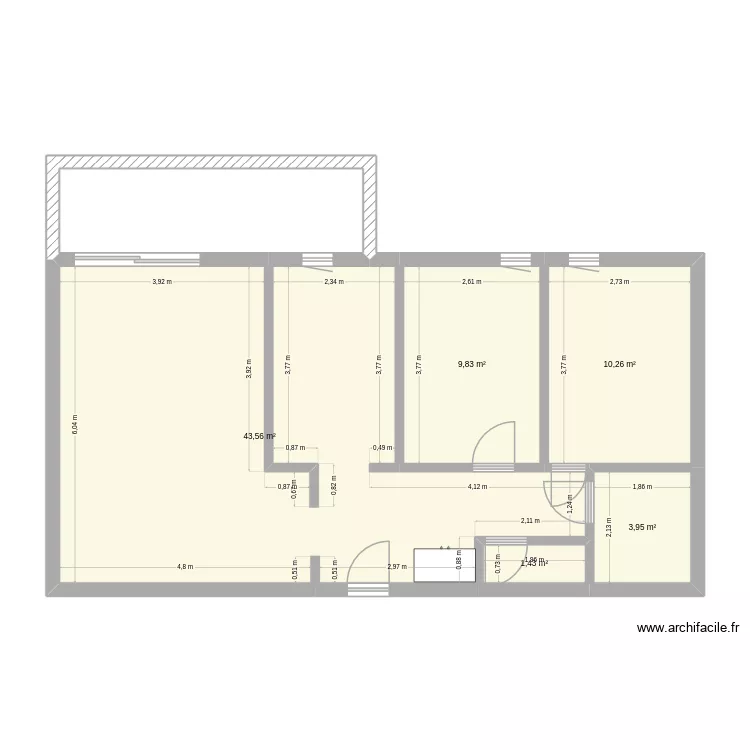 home2. Plan de 6  et 78 m²