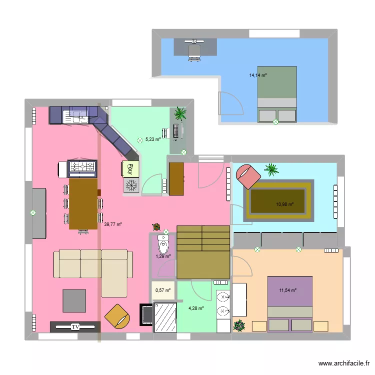 Maison THISE V3.13. Plan de 8  et 88 m²