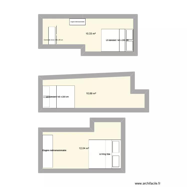 Chambre 1er etage. Plan de 