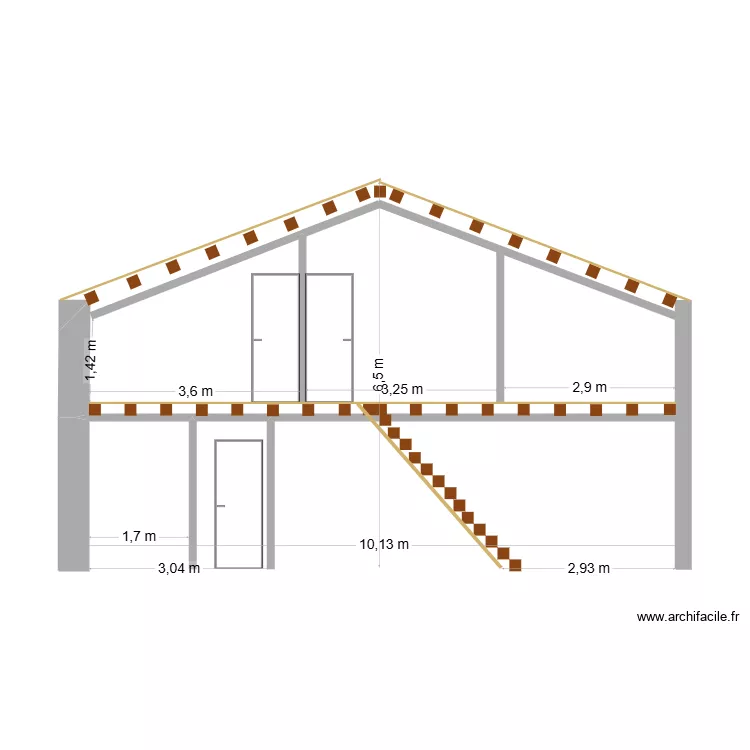 coupe ouest. Plan de 