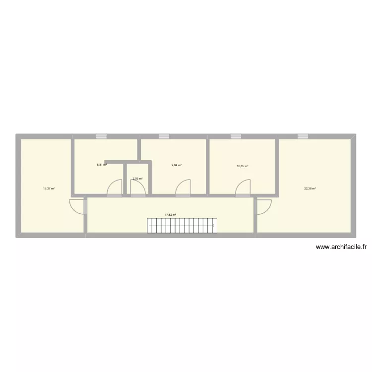 R+1 OEX. Plan de 7  et 87 m²