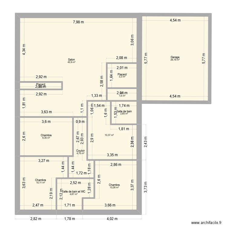 maison 1. Plan de 12 pièces et 127 m2