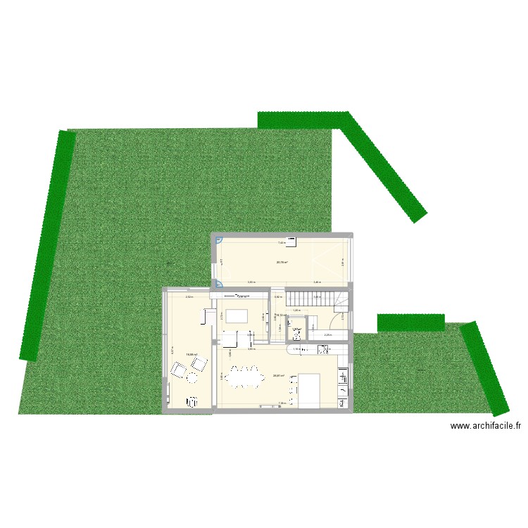 Chéreng - +3m v3 avec couloir. Plan de 8 pièces et 153 m2