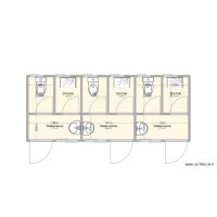 CONTENEUR TOILETTE 20 PIEDS DE 6 CABINES H/F