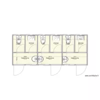 CONTENEUR TOILETTE 20 PIEDS DE 6 CABINES H/F