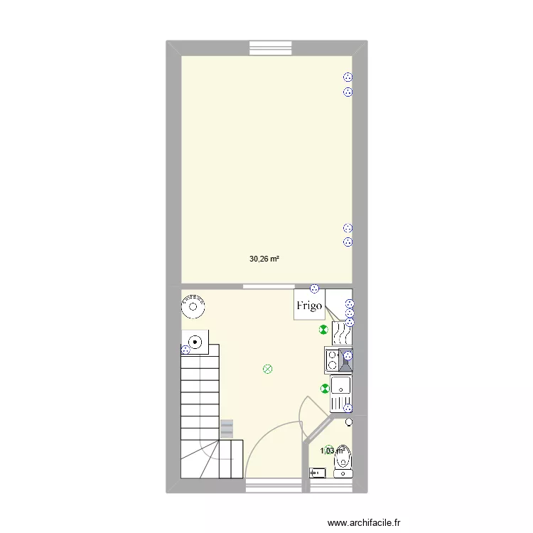 1ER ETAGE. Plan de 2  et 31 m²