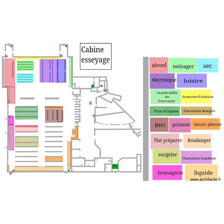 carrefour. Plan de 11 pièces et 189 m²