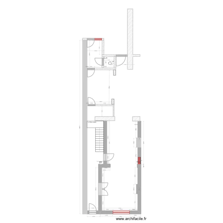 rez de chauss&eacute;e murs cuisine. Plan de 