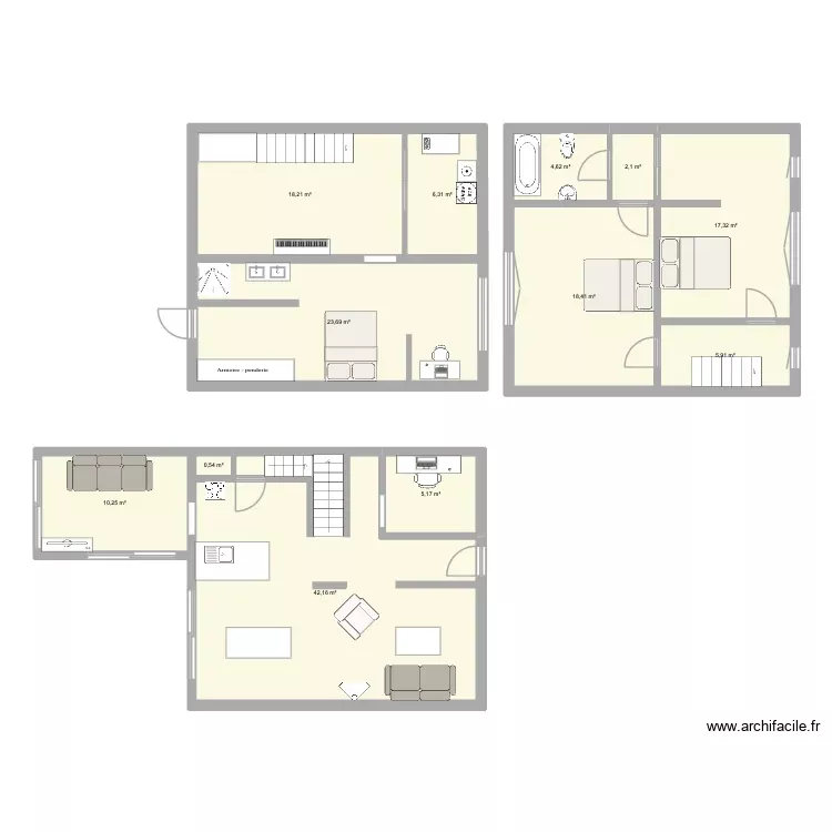 maison5. Plan de 12 Pièces et 155 m²