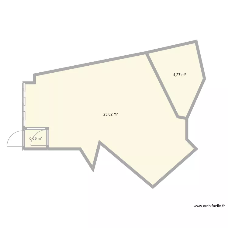 magasin Cavavin. Plan de 3  et 29 m²