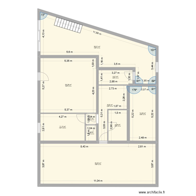 JOURDAN RDC. Plan de 10 pièces et 153 m2
