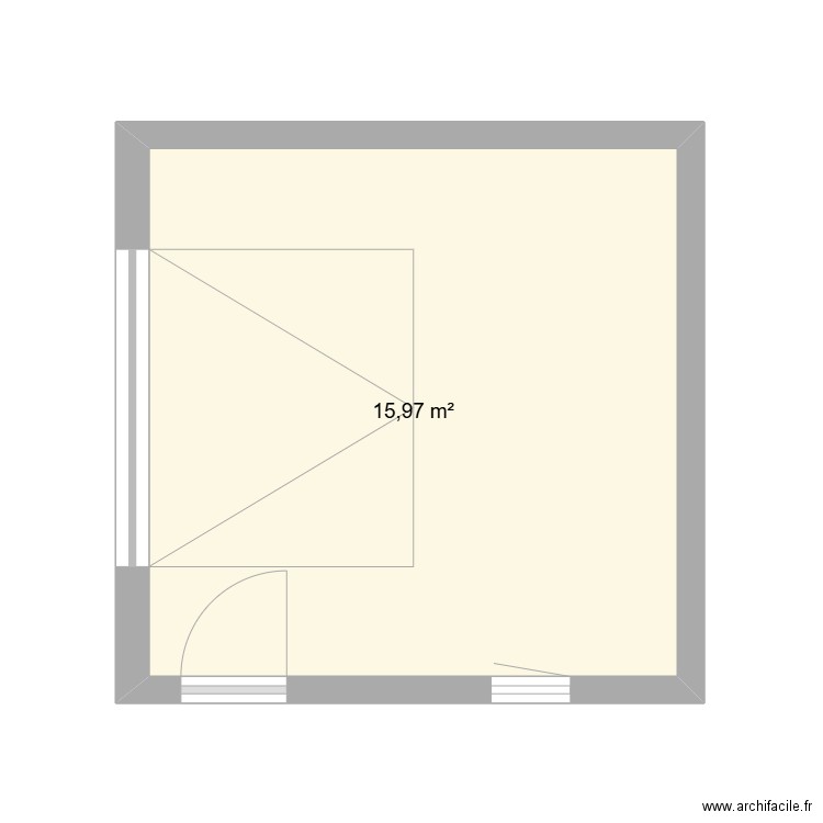 garage. Plan de 1 pièce et 16 m2