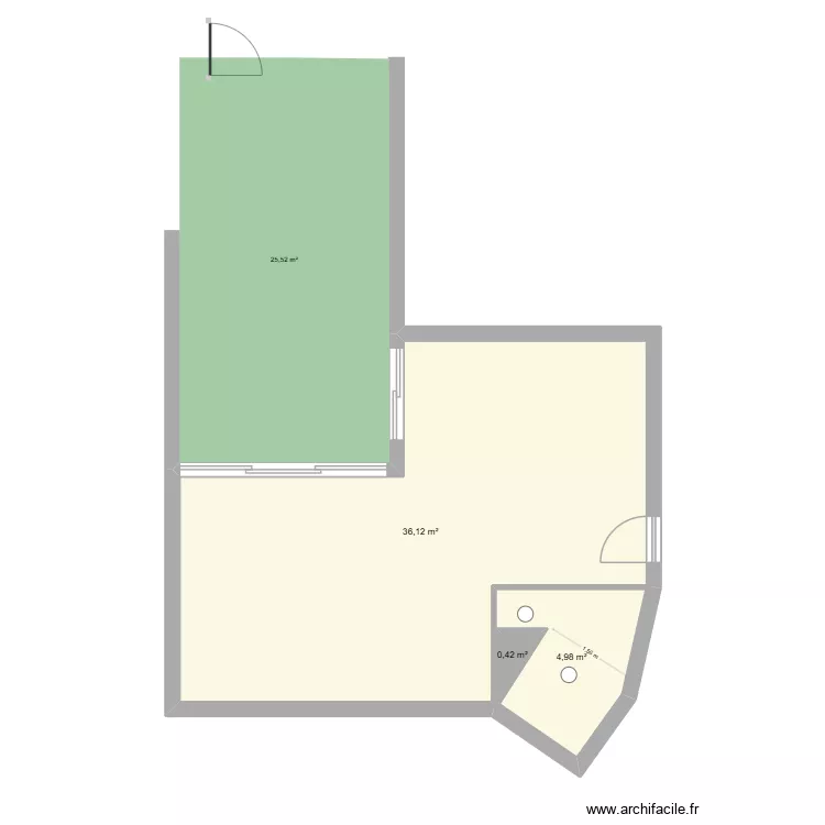 Casa Levant 2. Plan de 3 Pièces et 42 m² Casa Levant 2. Plan de 3 Pièces et 42 m²
