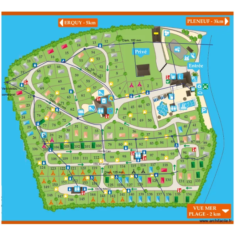 BELLEVUE -Eau us&eacute;es. Plan de 