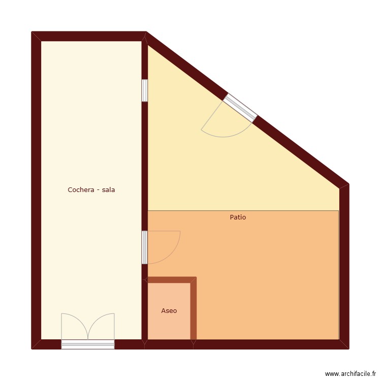 2124. Plan de 3 pièces et 55 m2