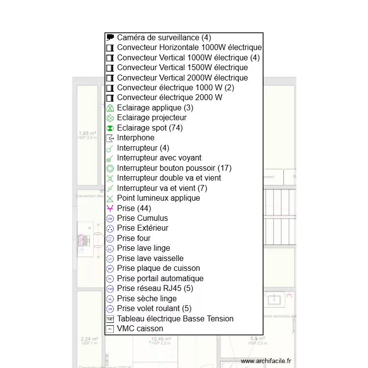 Maison plan Elec 24-06-2025. Plan de 