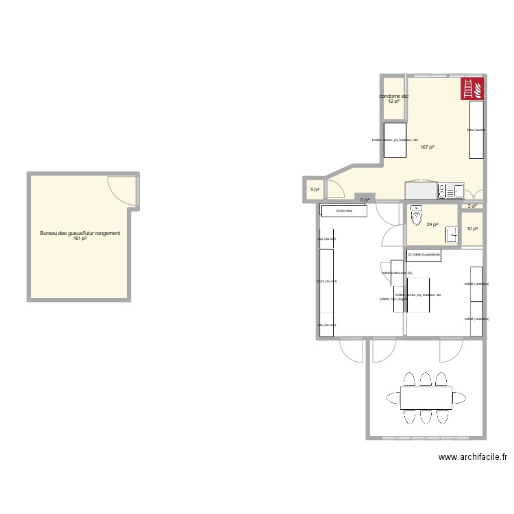 3577 Sainte-Catherine. Plan de 8 pièces et 36 m2